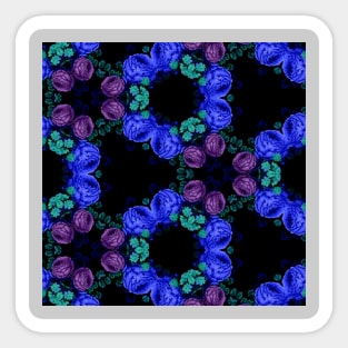 Blue and Purple Goth Roses Sticker